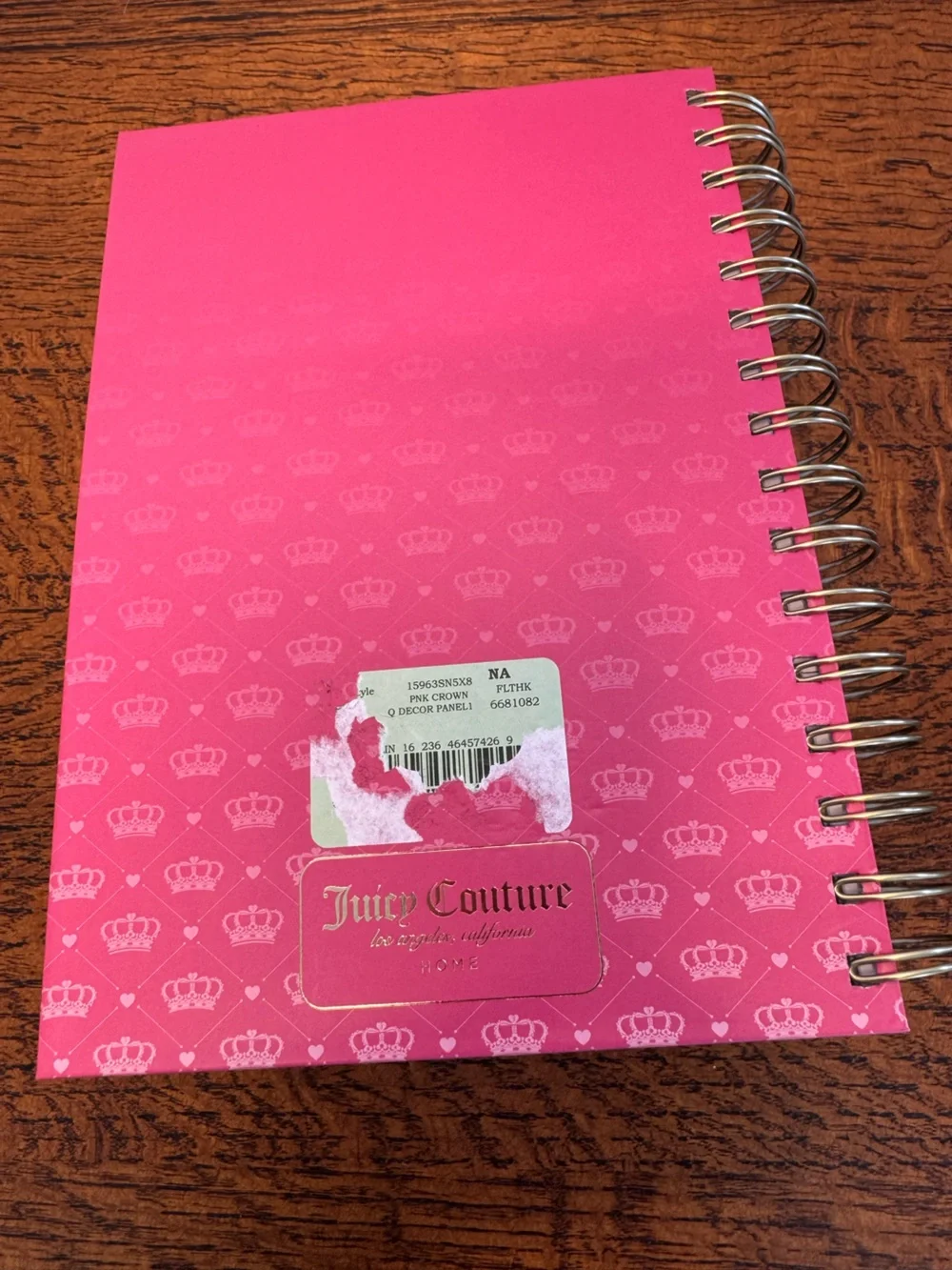 Juicy Couture Pink Spiral Journal with Fluffy Pompom Keychain